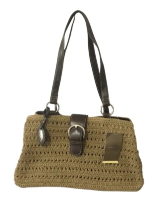 Merona Crochet Bohemio Marrón Bolso de Mano Verano Cartera Correa de Cuero Nuevo con Etiqueta Foto 1 de 4