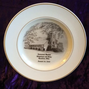 VINTAGE~EMANUEL BAPTIST CHURCH~HAMILTON OHIO~PIASTRA BORDO ORO~PRESTON HOPKINSON - Foto 1 di 5