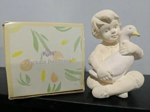 Russ Precious Innocence "Boy Holding Goose" Porcelain Figurine - Picture 1 of 5