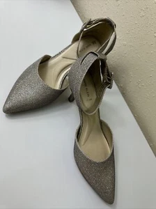 Zapatos de tacón ANNE KLEIN para mujer dorados Pararía Iflex brillo 3” 9 m fiesta discoteca - Imagen 1 de 9