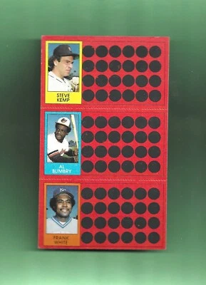 1981 Topps Scratch Off 3 in 1 STEVE KEMP/AL BUMBRY/FRANK WHITE - Image 1 of 2