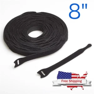 6 Pack 8" Durable High Quality Thin Ties Cable Cord Organizer Hook & Loop Strap - Picture 1 of 2