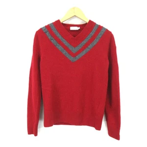 Moncler MAGLIONE TRICOT SCOLLO A V NECK SWEATER V-NECK KNIT Red S Shoulder Used - Picture 1 of 7