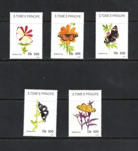 S2706 St. Thomas & Prince 1993 mariposas 5v. MNH - Imagen 1 de 1