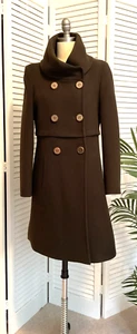 Elie Tahari Size 8 Olive Green Wool Coat - Picture 1 of 6