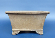 Japanese bonsai pot HOYO Square Outer edge DEIMONO Brown Cloud foot w3.6" *525