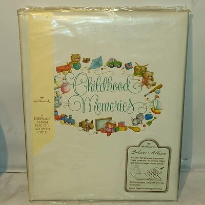 复古 Hallmark 婴儿书纪念品纪念册剪贴簿收养淋浴礼物 — 第 1/4 张图片