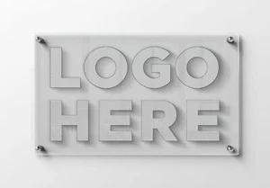 Custom Acrylic Logo - Office Wall Decor, Clear Frosted, Corporate Signage - Picture 1 of 7