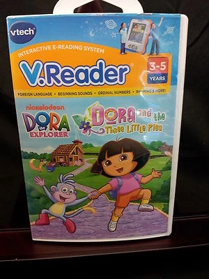 New Vtech VReader Cartridge Game E-Reading System Interactive  Dora Nickelodeon - Image 1 of 4