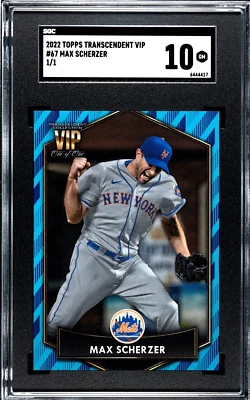 2022 Topps Transcendent VIP #67 Max Scherzer 1/1 ONE OF ONE SGC 10 GEM MINT - Image 1 of 3
