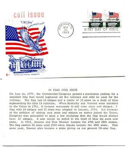 1338A 6c Flag over the White House coil pair, Cover Craft Cachets, CCC, FDC - Picture 1 of 1