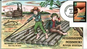 COLLINS HAND PAINTED 4065 Mississippi Missouri River Huckleberry Finn - Picture 1 of 1