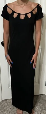 Vintage Miss Jackson’s Tulsa Womens Black Maxi Cocktail Dress Rare Sz 8 Elegant - Image 1 of 4