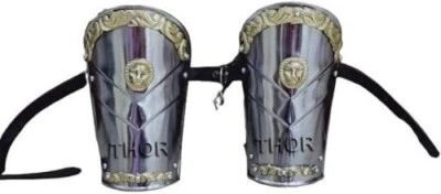 Medieval Warrior Steel Arm Guard Halloween Armor Costume Rustic Vintage Home Dec - Image 1 of 4