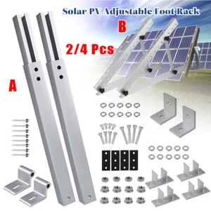2/4x Adjustable Solar Panel RV Tilt Mount Brackets Flat Surface Frame for Roof - Picture 1 of 19