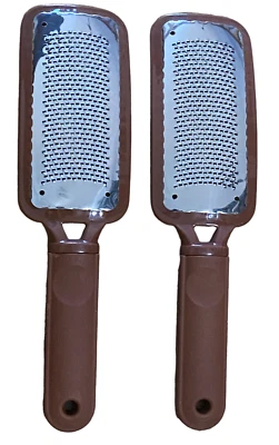 2x Stainless Steel Foot File Rasps - for Pedicures & Callus Removal - Brown - Image 1 of 4