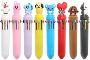 8Pcs 10 in 1 Color Retractable Ballpoint Pen Creative Cartoon Shape Multicolor P - Picture 1 of 6