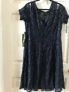 New Blu Sage Women's Dress Style# 263622J Catalog 229-1948 Color Navy Size 18 - Picture 1 of 5