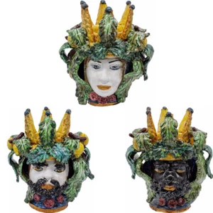 TESTE DI MORO H33 CERAMICA CALTAGIRONE MODELLO STORICO - Foto 1 di 21