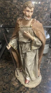 Statuina Natività/Tessuto e Resina Giuseppe ? Pastore - Foto 1 di 9
