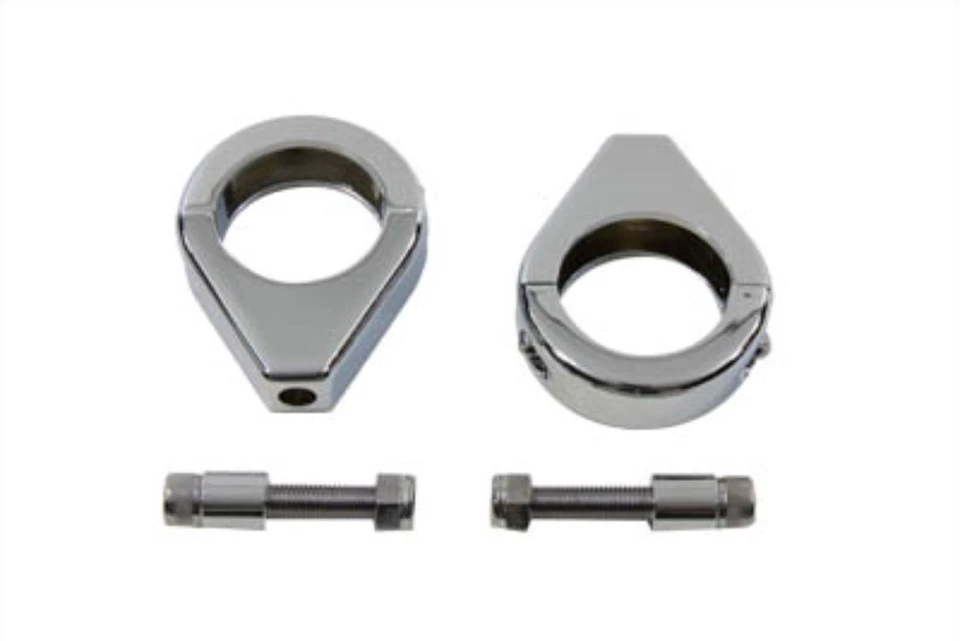 Abrazaderas de reubicación de señal de giro cromadas V-Twin 31-0300 para Harley Sportster de 39 mm Foto 1 de 3