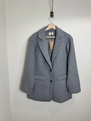 Hush Jayde Blazer Pea Coat Size 12 Grey Wool Blend Minimal RRP £179 - Image 1 of 4