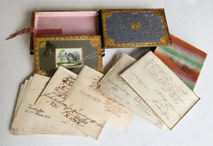 1830s UNUSUAL FAMILY REGISTER BOX BOOK SHAPE GERMAN MANUSCRIPT ARCHIVE antique - Picture 1 of 14