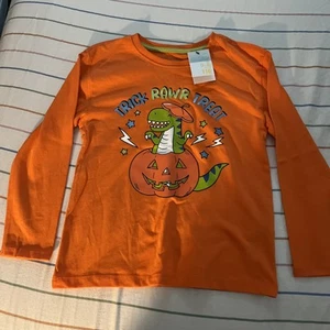 Halloween “Trick Rawr Treat” Long Sleeve T-Shirt Kids Size 5-6 BRAND NEW w/Tag - Picture 1 of 2