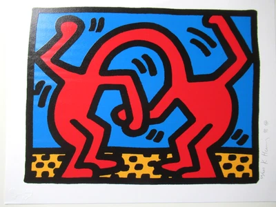 KEITH HARING: Aus Pop Shop, Siebdruck, Original signiert von 1988 mit Expertise - Bild 1 von 4