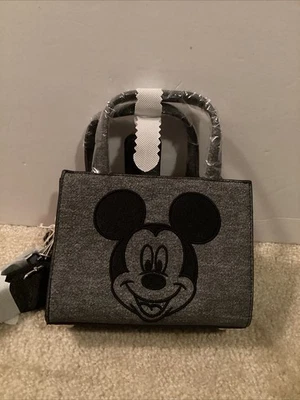 LOUNGEFLY DISNEY MICKEY MOUSE MINIMAL DENIM CROSSBODY BAG~ TAGS~ BRAND NEW - Image 1 of 4