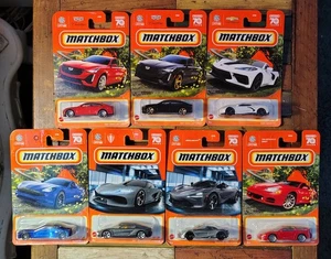 Matchbox Mixed Lot Of 7 Diecast Cars 1:64 Exotic Performance & Chase - Picture 1 of 8