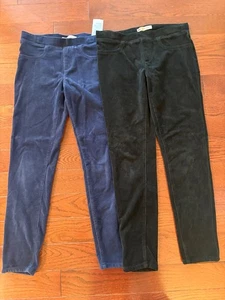 Levis Jeggings Corduroy Stretchable Slim Fit Set of 2 Black and Navy EUC Size 16 - Picture 1 of 6