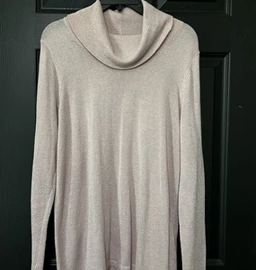 Chicos Talla 2 (L/XL) Suéter Capucha Cuello Champagne Rosa Metálico  - Imagen 1 de 6