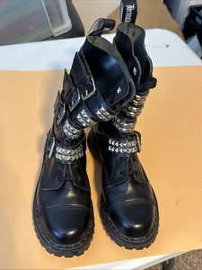 Demonia Men’s Leather Combat Boots Size 11  - Picture 1 of 9