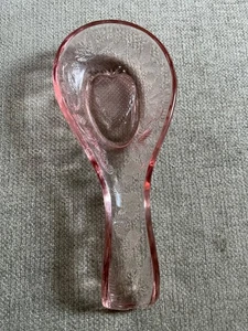 Cuchara de fresa en relieve rosa de vidrio de la depresión soporte para utensilios transparente - Imagen 1 de 17