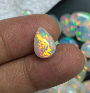 Cute Honeycomb Opal Cabochon, Natural Ethiopian Fire Opal Cabochon Opal Gemstone - Picture 1 of 8