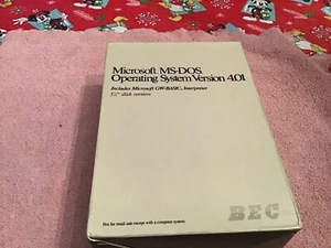 Vintage BEC Microsoft MS-DOS 4.01 on 5.25" Disk with Manual 1988 - Picture 1 of 2