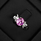 Stunning Vivid Pink Sapphire 1Ct 925 Sterling Silver Handmade Rings Size 5.5