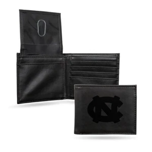 North Carolina Tar Heels Laser Engraved Black Billfold Wallet - Picture 1 of 5