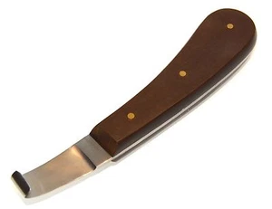 Coltello zoccolo lama larga destra, acciaio inox, fatto a mano, manico in plastica - Foto 1 di 1