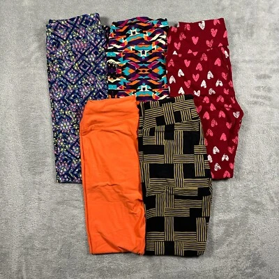 LuLaRoe Mujer Multicolor Talla Única Leggings Lote de 5 Geométricos Corazón Colorido Foto 1 de 4