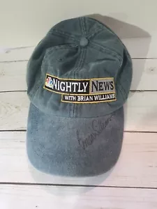 Cappello firmato Brian Williams NBC Nightly News Anchor Auto CBS CNN Afghanistan - Foto 1 di 10