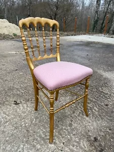 Chaise doré tapissée de chambre ou de salon , ancienne - Foto 1 di 13