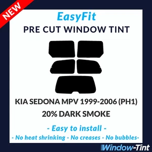 EasyFit Static Pre Cut Tint For Kia Sedona MPV 99-06 (PH1) - 20% Dark Rear - Picture 1 of 3
