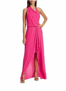 NEW HALSTON ASYMMETRIC DRAPED GOWN AZALEA 1012289 SIZE 4 $395.00 - Picture 1 of 11