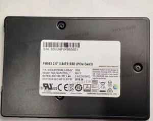 FedEx Samsung PM983 3.84TB SSD U.2 MZQLB7T7HALS-00007 2.5" Nvme Gen3 MZ-QLB3T80 - Afbeelding 1 van 1