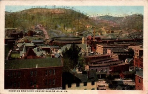 POSTCARD HUMMING BIRD'S EYE VIEW BLUEFIELD WEST VIRGINIA - Picture 1 of 2