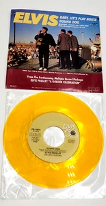 Elvis : Baby Let's Play House / Hound Dog 45 Rpm record w/ picture yellow 50th - Picture 1 of 11