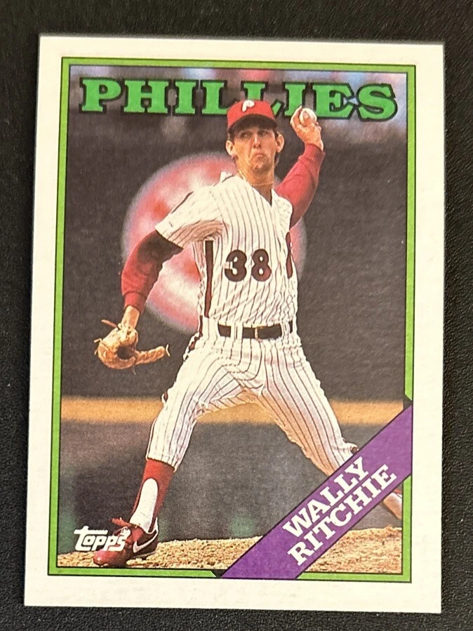 1988 Topps Wally Ritchie Baseball Rookie Card (RC) #494 Phillies Pitcher VG O/C - Image 1 of 2