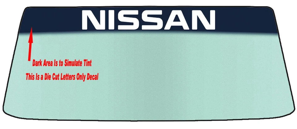PARA PARABRISAS NISSAN - BANNER TROQUELADO PEGATINA VINILO CALCOMANÍA Y HERRAMIENTA DE APLICACIÓN Foto 1 de 4